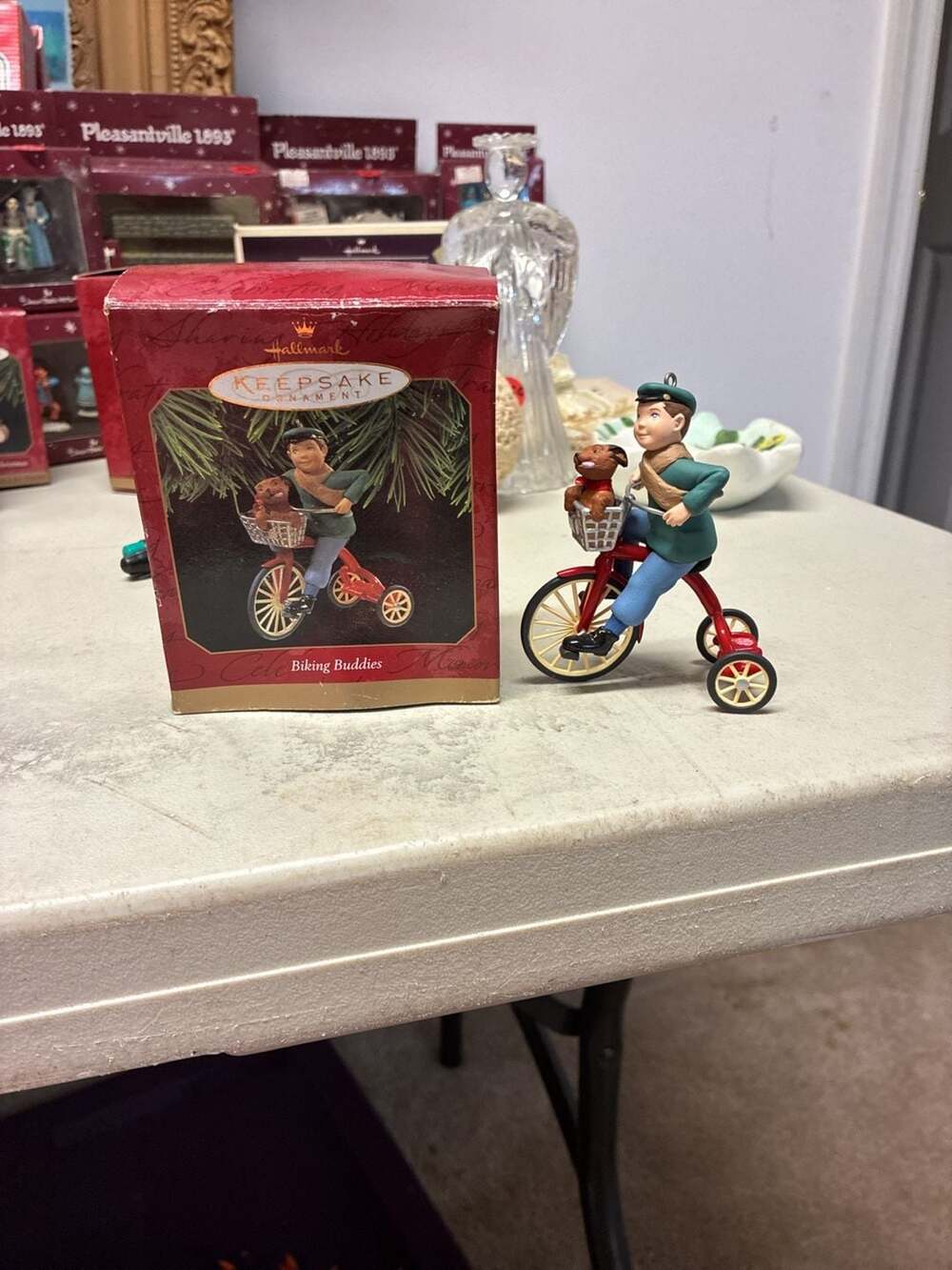 Hallmark Keepsake Ornament 1997 Biking Buddies Boy With Dog On Tricycle
